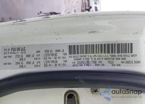 2016 Ram 2500 Tradesman из США, поврежденный, VIN 3C6UR5CL7GG157998